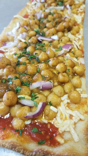 chickpea masala curry slices! at Pizza Mia in New Windsor