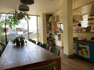 Front door and counter. at Ecotopia in Busan