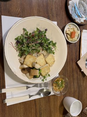 Tofu bibimbap  at Ecotopia in Busan