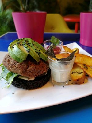 nippon burger. a must!  at Floripa in Barcelona