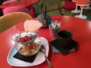 dessert and infusion! both very recommended at Floripa in Barcelona