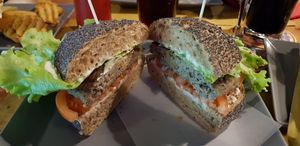 Bean burger at Brenthaus Beer & Food in Vigodarzere