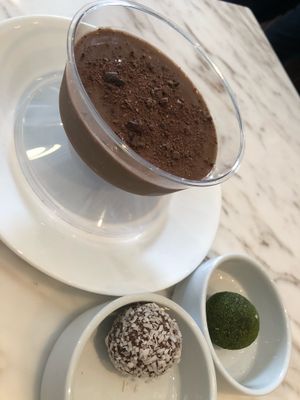 Chocolate mousse and truffles  at Makeout Colombia in Bogota