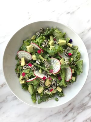 Avocado and Miso salad at Makeout Colombia in Bogota
