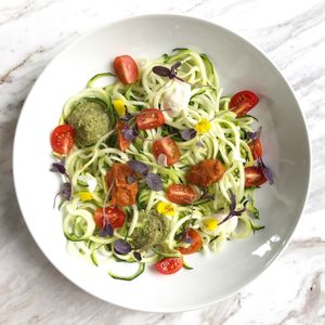 Zuchini noodles at Makeout Colombia in Bogota