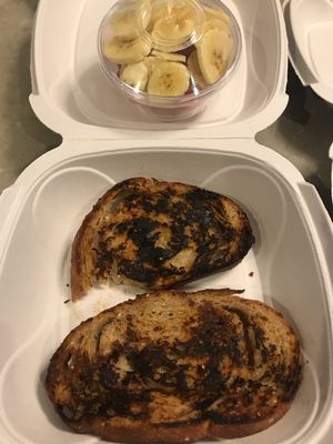 Burnt french toast (flipped upside down to hide it), no syrup or butter or anything with it.  at Makeout Colombia in Bogota