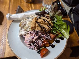 Vegan salad selection at Fusion Organic Cafe in Sheffield