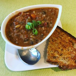 Vegan soup of the day. It was INCREDIBLE at Sanibel Fresh in Sanibel