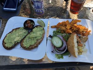 Avocado Toast with Veggie Stack on GF roll at Sanibel Fresh in Sanibel