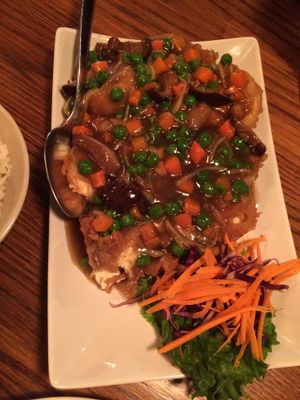 chef special soft tofu - yumm! at 90 Degree Bangkok Cafe & Bar in Bothell