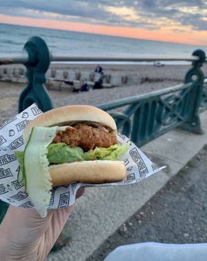 Satay burger at The Bok Shop in Brighton