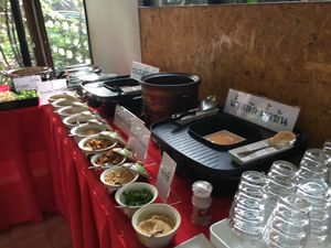 Soup and salad toppings  at Waengbun Lampang in Lampang