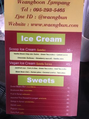 New menu dessert  at Waengbun Lampang in Lampang