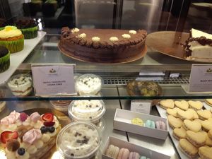 Three chocolate vegan cake  at Celicioso Barquillo in Madrid