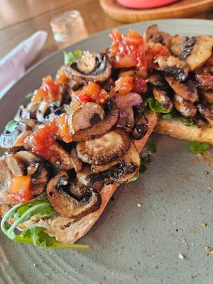 Mushrooms on toast (I stole my bf's chutney lol) at Greensmith & Thackwray in Scarborough