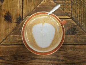 Spiced pumpkin almond milk cappuccino 🤤 at Greensmith & Thackwray in Scarborough