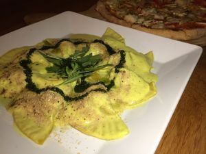 Amazing vegan ravioli  at Green-Go Garden in Siem Reap