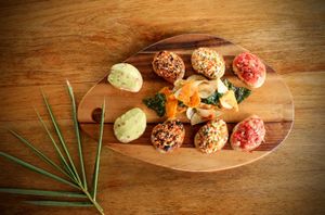 Mix of Bruschetta  at Green-Go Garden in Siem Reap