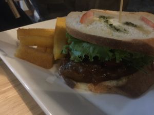 Jackfruit philly cheese steak  at Green-Go Garden in Siem Reap