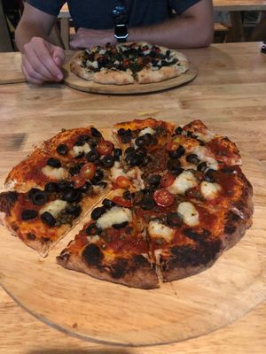 Napoli pizza. With extra vegan cheese? at Green-Go Garden in Siem Reap