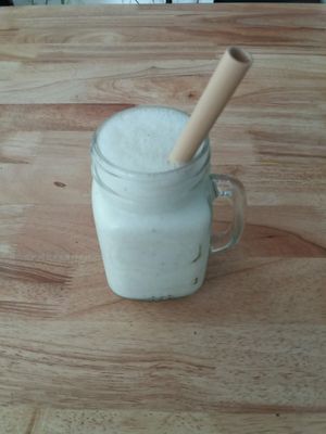 Banana smoothie at Green-Go Garden in Siem Reap