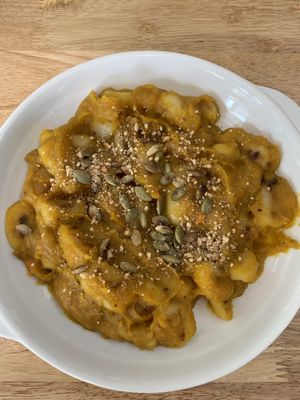 Gnocchi with pumpkin sauce  at Green-Go Garden in Siem Reap