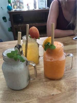 Smoothies  at Green-Go Garden in Siem Reap