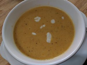 Watery lentil soup at Green-Go Garden in Siem Reap