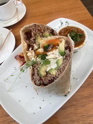 Vegan burrito add tofu scramble   at Vida Hermosa in Playa Hermosa