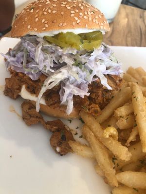 Bbq soy burger at Vida Hermosa in Playa Hermosa