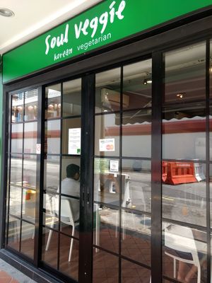 Outside at Soul Veggie Korean Vegetarian in Central Singapore