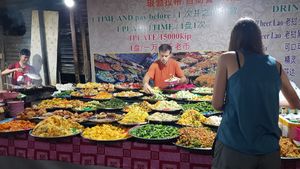 Wow! at Buffet at Luang Prabang Night Market in Luang Prabang