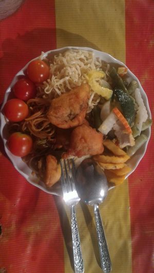 food at Buffet at Luang Prabang Night Market in Luang Prabang