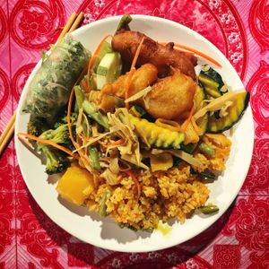 Plate for 20k at Buffet at Luang Prabang Night Market in Luang Prabang