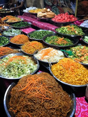 Lots of options at Buffet at Luang Prabang Night Market in Luang Prabang