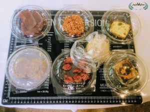 Take home samples, enjoy meze for late lunch or dinner with developed recipes from cooking class, and take the evening off - you it deserve after all that hard work !  

Here from cooking class on faux meats: bacon, mince, fish, rolls, beef medallions, ham, and chicken on skin - all vegan! We also enjoyed tofu egg scramble for brunch. 8 incredible dishes!  at Just Vegan in Johannesburg