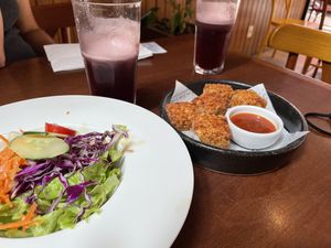 Appetizer with a side salad. at Prana Vegetariano - JB in Rio De Janeiro