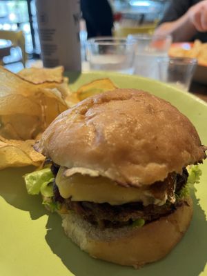 Vegan cheese burgerr  at Prana Vegetariano - JB in Rio De Janeiro