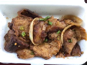 Savory gluten steak. Big serving. Good for sharing. P95 at Nutrition and Vegetarian Cuisine in Kalibo