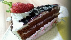 vegan cake at PineGreen Fusion in Northeast Singapore