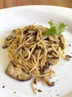 Aglio Olio spaghetti  at PineGreen Fusion in Northeast Singapore