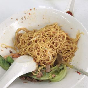 Mince meat Meekia at pine green vegan cafe.  at PineGreen Fusion in Northeast Singapore