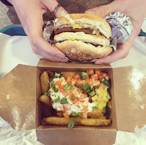 Famous Burger w/ fries supremacy  at Globally Local - Highbury in London