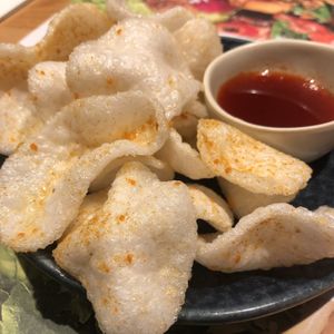 Vegan Prawn Crackers  at Wagamama in Bracknell