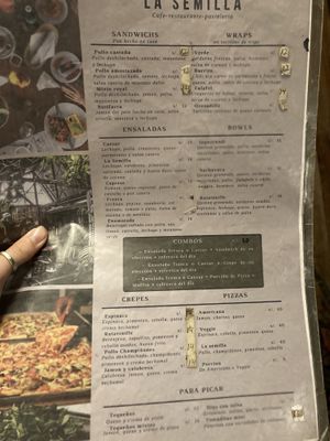 Menu  at La Semilla in Puerto Maldonado