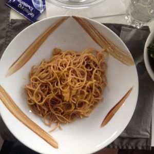 Vegan carbonara at L'Ora in Riva Del Garda