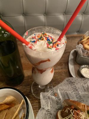 Coconut strawberry shake at Bareburger in Rockville Centre