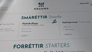 Vegan hummus and chips at Krauma Geothermal Baths in Reykholt