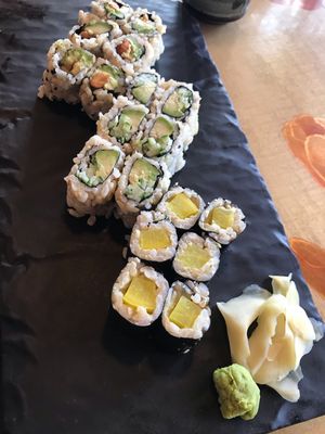 Vegan rolls with brown rice at Green Tea in Bangor