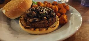 Beyond burger with the vegan sésame bun at Stateline Brewery & Restaurant in South Lake Tahoe